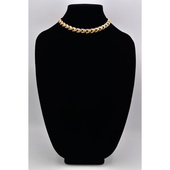 Krementz Vintage Choker Chain Necklace Linked Gold Tone Chunky Signed 60s BinBQ - Picture 2 of 12